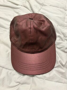 Deep Dusty Rose Satin Baseball Cap